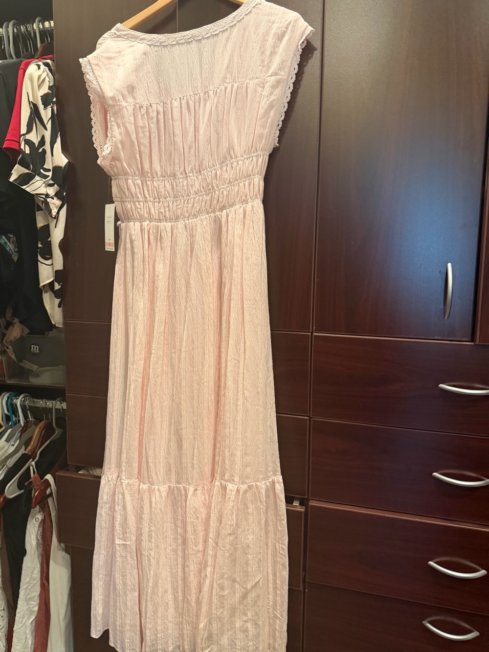 Taylor Blush Pink Maxi Dress with Smocked Waist